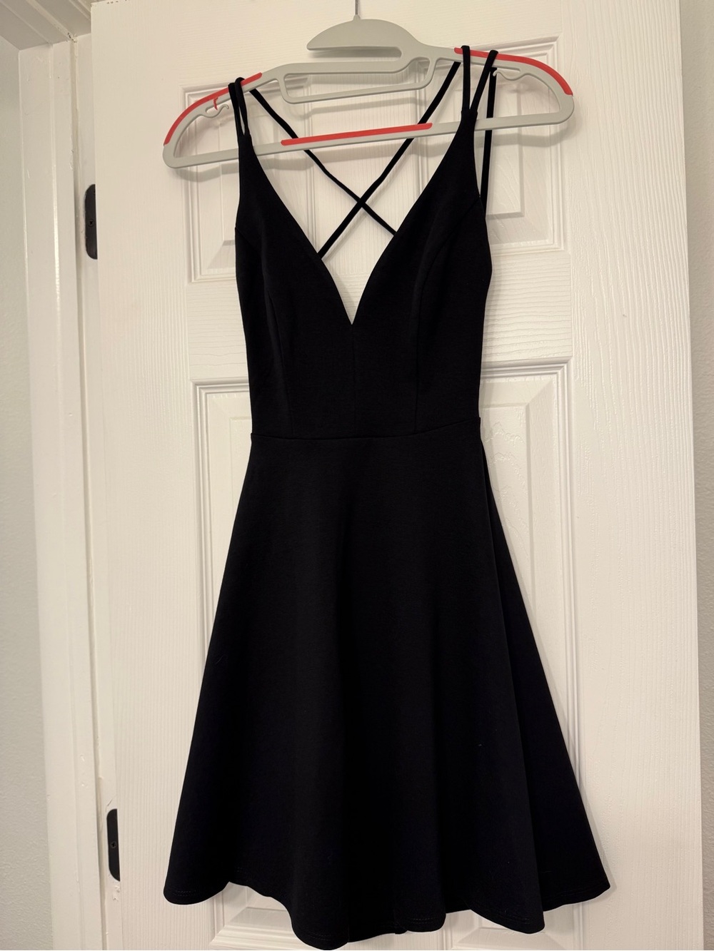 Black V-Neck Skater Dress